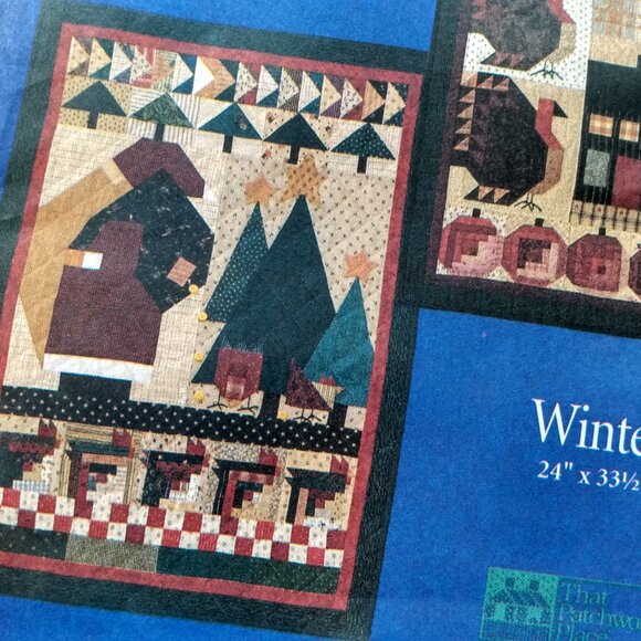 Vintage Wall Quilts Sewing Pattern Quilted Winter and Fall Decorations - Picture 4 of 7